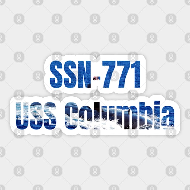 USS Columbia (SSN-771), Navy Sailor Veteran Gift Sticker by woormle